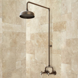 BAUDETTE EXPOSED PIPE WALL-MOUNT SHOWER WITH RAINFALL SHOWER HEAD - Products