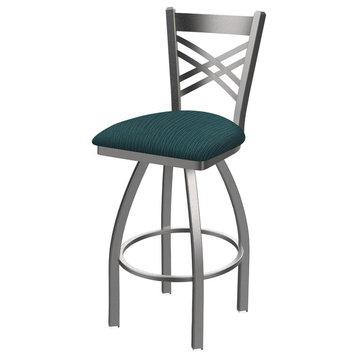 820 Catalina 25 Swivel Counter Stool with Stainless Finish and Graph Tidal Seat