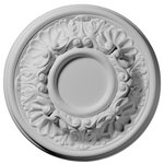 Ekena Millwork - 7 1/2"OD x 1 1/8"P Odessa Ceiling Medallion, Fits Canopies up to 2 1/2" - Our sturdy high-density medallions are made of the highest quality material, available for a fraction of the cost of traditional plaster or wood.  Easy installation using common woodworking tools and adhesive provides a dramatic change with instant elegance and personality.  Add luxury and attractiveness to an average ceiling fan, uninspiring light fixture, or get creative by mounting them on the wall with an open frame for a knockout art piece.  Our broad range of truly unique designs and simple installation is sure to inspire a new project for the designer in you.