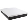 Pemberly Row Modern Metal/Fabric Queen Mattress & W Adjustable Bed in White