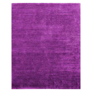 Solid Magenta Shore Wool Rug, 8' Round - Contemporary - Area Rugs - by ...