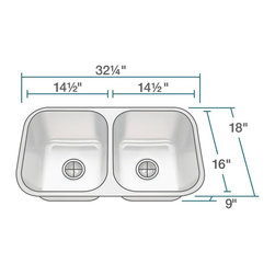 MR Direct 3218A Undermount Stainless Steel Kitchen Sink - Kitchen Sinks