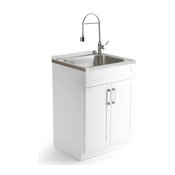 Hennessy 24 inch Laundry Cabinet with Faucet and Stainless Steel Sink