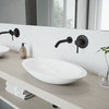 VIGO Wisteria Handmade Matte Stone Vessel Sink With Wall Mount Faucet