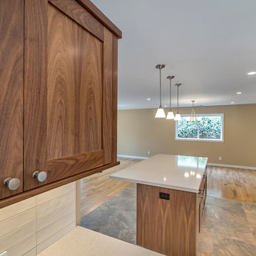 Home with Shaker Walnut Cabinets and Somerset Oak Floors