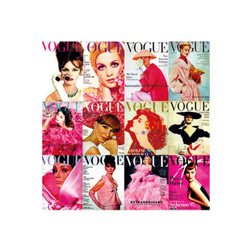 Pink Fashion Magazine Photographic Artwork L, Andrew Martin Vogue Covers Vol. 1