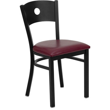 Black Restaurant Chair, Burgundy