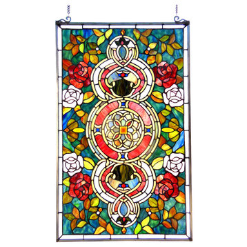Eureka Sonara Tiffany-Glass Victorian Window Panel