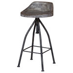 Uttermost - Uttermost 25726 Kairu - 34.5 inch Bar Stool - 16 inches wide by 16 inches deep - Solidly Constructed With Industrial Swivel Screw,Kairu 34.5 inch Bar  Blackened Zinc Iron/ *UL Approved: YES Energy Star Qualified: n/a ADA Certified: n/a  *Number of Lights:   *Bulb Included:No *Bulb Type:No *Finish Type:Blackened Zinc Iron/Gray Glazed Driftwood