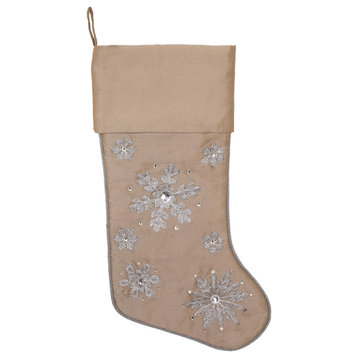 Snowflake Christmas Textile Collection , Champagne, 19"