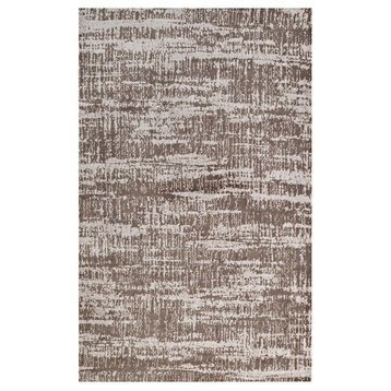 Country Farm Living Area Rug, Distressed Vintage, Multi/Brown Tan