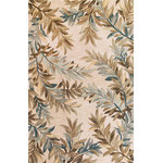 KAS Rugs & Home - Sparta 3126 Ivory Tropical Branches Rug, 7'9"x9'6" - Sparta 3126 Ivory Tropical Branches 7'9"x9'6". Hand-Tufted of 100% Wool with Cotton Backing. Made in China. Vacuum regularly & spot clean stains. Professional cleaning recommended periodically.