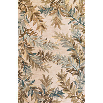 Sparta 3126 Ivory Tropical Branches Rug, 3'6"x5'6"