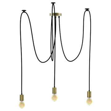 Black And Antique Brass Pendant Light Fixture