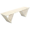 Backless Solid Wood Small Bench Modern Design 54"Lx15"Wx17"H, Off-White