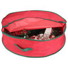 36" Red and Green Christmas Wreath Storage bag