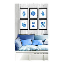 Seashells wall art for beach themed home decor - Products