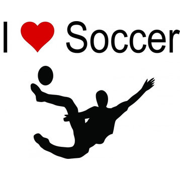 I Love Soccer Gametime Decal, 12x24"