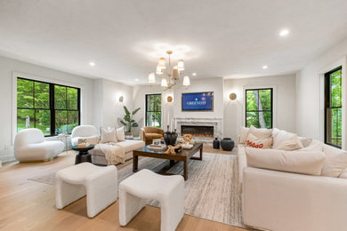 Inspiration for a contemporary living room remodel in New York