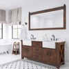 Paisley 72" Double Vanity, Rustic Sierra, Vanity With Faucet & Large Barn Mirror