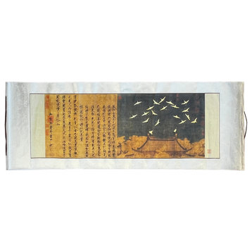 Chinese Calligraphy Ink Writing Horizontal Bird Scroll Painting Wall Art Hws3042