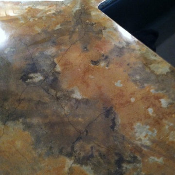 Concrete countertop overlay. Applied over old Formica