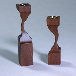 Walnut Candle Sticks - Decorative Objects And Figurines