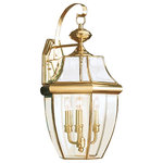 Generation Lighting Collection - Sea Gull Lighting 3-Light Outdoor Lantern, Polished Brass - Bulbs Included