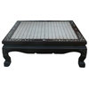 Chinese Rosewood Inlaid Marble Stone Top Go Chess Table