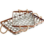 Cyan Lighting - Cyan Lighting Prismo - 27.25" Tray (Set Of 2), Galvanized/Jute Finish - Add texture and dimension to a neutral color scheme with this tray set. Ideal for outside entertaining the galvanized metal and jute add a sense of unfinished rawness.Prismo 27.25" Tray (Set Of 2) Galvanized/Jute *UL Approved: YES *Energy Star Qualified: n/a *ADA Certified: n/a *Number of Lights:  *Bulb Included:No *Bulb Type:No *Finish Type:Galvanized/Jute