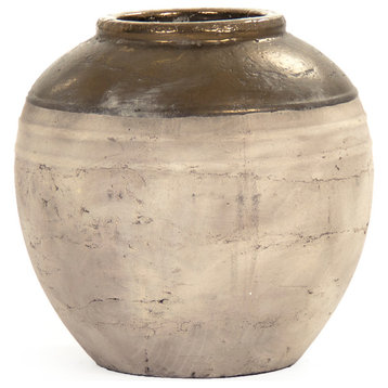 Vase, Gilded Top, 12.5x12"