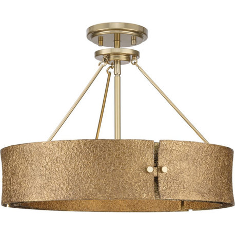 Lusail Collection 4-Light Soft Gold Luxe Industrial Pendant