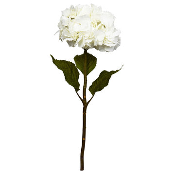 28" Hydrangea Artificial Flower, Set of 3, White