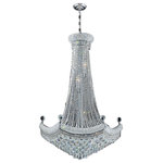 Crystal Lighting Palace - French Empire 18-Light Crystal Regal Chandelier, Chrome Finish - This stunning 18-light Crystal Chandelier only uses the best quality material and workmanship ensuring a beautiful heirloom quality piece. Featuring a radiant chrome finish and finely cut premium grade crystals with a lead content of 30%, this elegant chandelier will give any room sparkle and glamour.