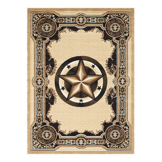 Allstar Western Area Rug Texas Star design, 5x7 - Southwestern - Area ...
