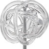 Free Form Glass Knot Sculpture Finial Silver Crystal Twisted Clear, 3-Piece Set