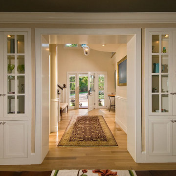 Built Ins Flank Hallway Door - Stage Neck - Custom Home on Cape Cod, MA