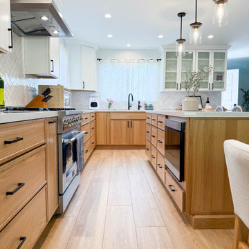 Two-Tone Simplicity: White Slim Shaker & Oak Fusion | Mission Viejo