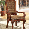 Benzara Medieve Traditional Arm Chairs, Set of 2, Antique Oak