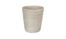 Round Rattan Waste Basket, White Wash