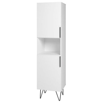 Manhattan Comfort Beekman 5 Shelves Engineered Wood Bookcase in White