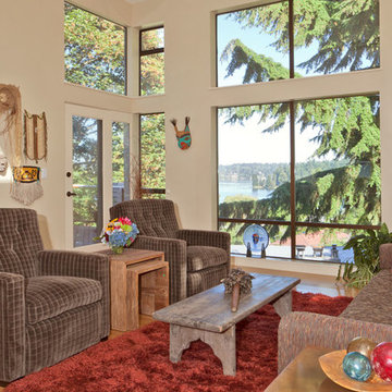 Contemporary Home features Native American artifacts