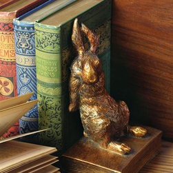 Gilded Bunny Bookends - Bookends