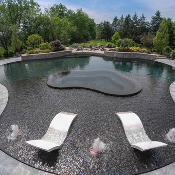 All-tile mosaic pool floor, Barrington Hills