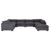 Westworld Modern 8-Piece U-Shape Sectional Sofa, 156", Gray