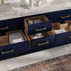 Arcadia Bath Vanity, Heritage Blue, 72", Gold Hardware, Double Sink, Freestanding