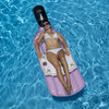 94" Pink Rose Bottle Inflatable Swimming Pool Lounge Float