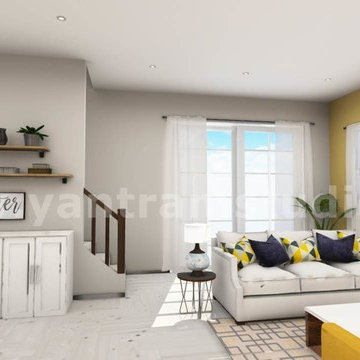 Contemporary Living room Interior Design of Virtual Reality Developer, Malta