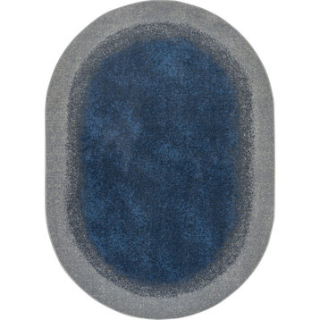 Grounded 7'8" x 10'9" Oval area rug, color Marine