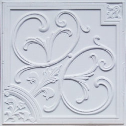 204 White Matte Faux Tin Ceiling Tiles 24x24 - Ceiling Tile